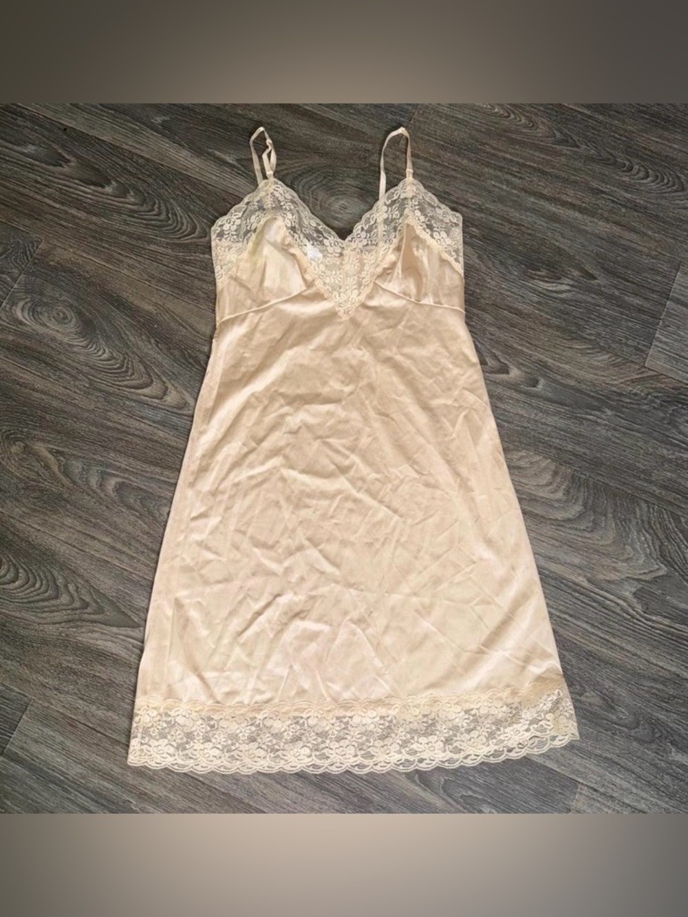 Satin lace slip dress with adjustable straps